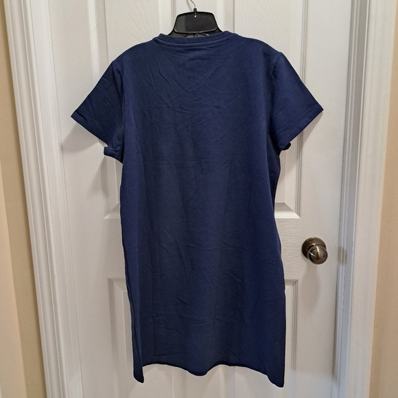 ❤️ New! Champion T-Shirt Dress Blue Women's Medium Cotton Blend Short Sleeve - Picture 9 of 10